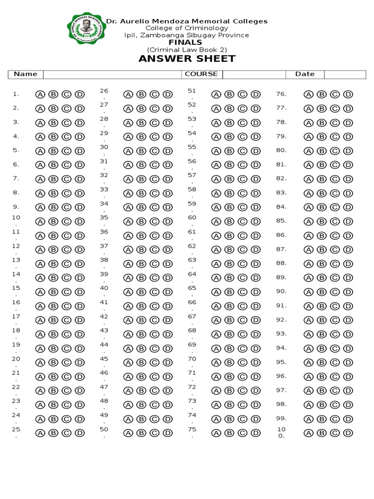 Criminology Finals Answer Sheet | PDF | Morality | Criminology