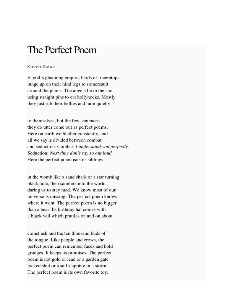 The Perfect Poem