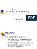 Semantics: The Analysis of Meaning