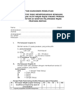 Kuesioner Faktor-Faktor Yang Mempengaruhi Kemauan Membayar Pajak