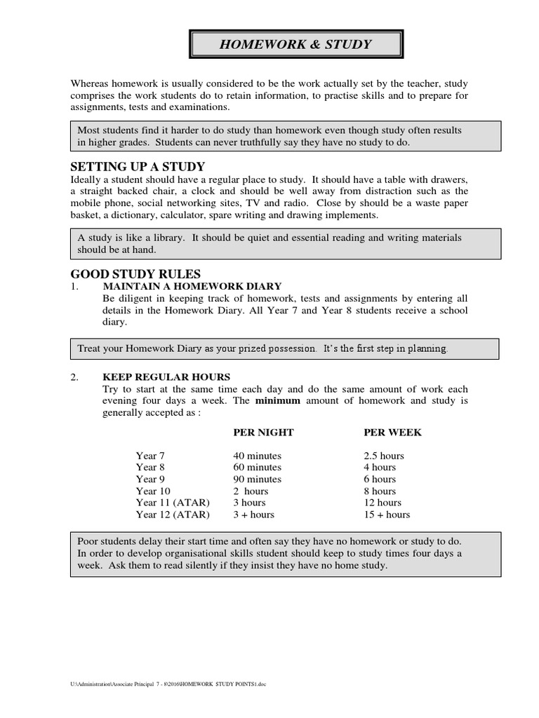 Homework Study Points | PDF | Homework | Education Theory