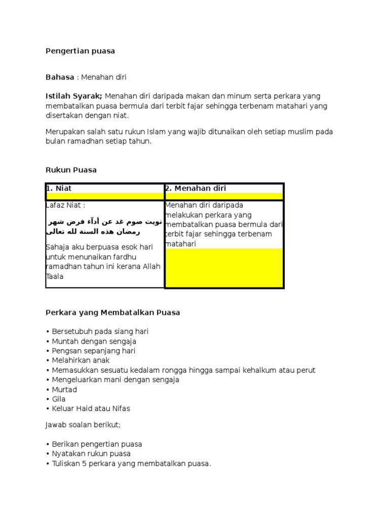 Nota Puasa Pdf