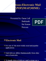 Applications:Electronic Mail (SMTP, Pop, Imap, Mime) : Presented By-Tarun Lall Badrinath Sai Kumar Praveen