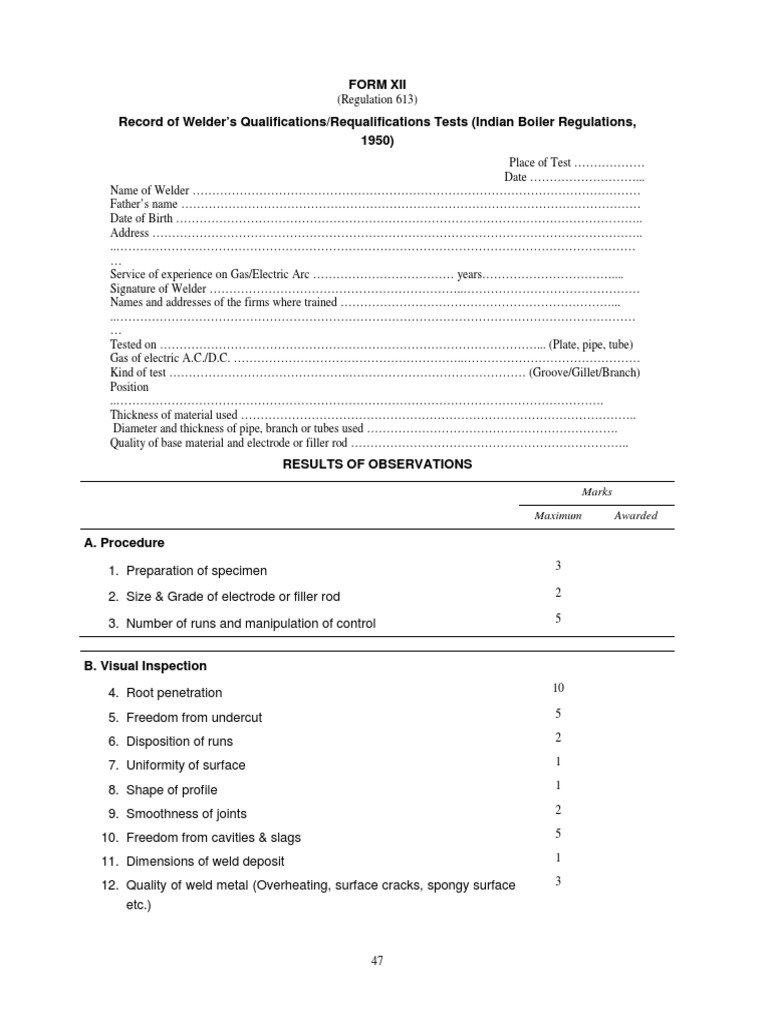 Ibr Forms PDF Welding Construction