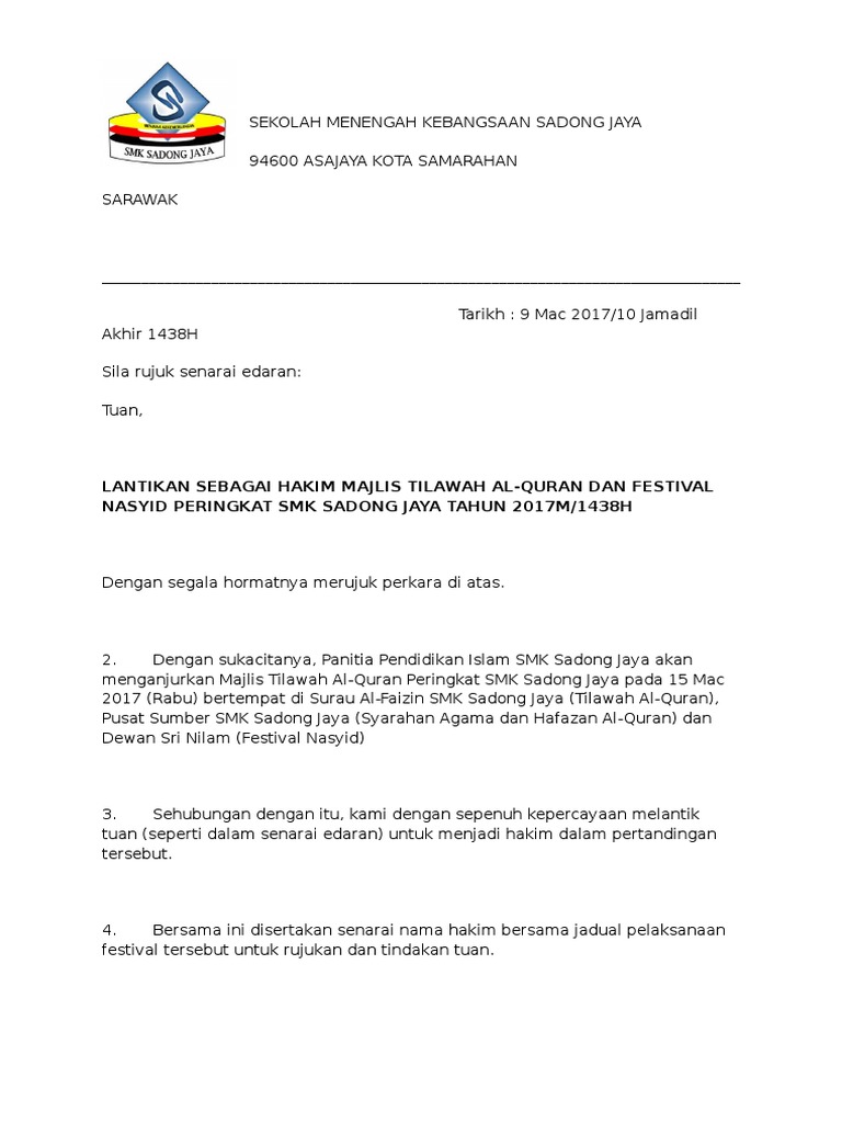 Surat Jemput Hakim Pdf