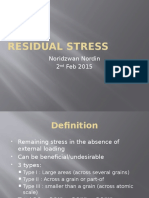 Residual Stress: Noridzwan Nordin 2 Feb 2015