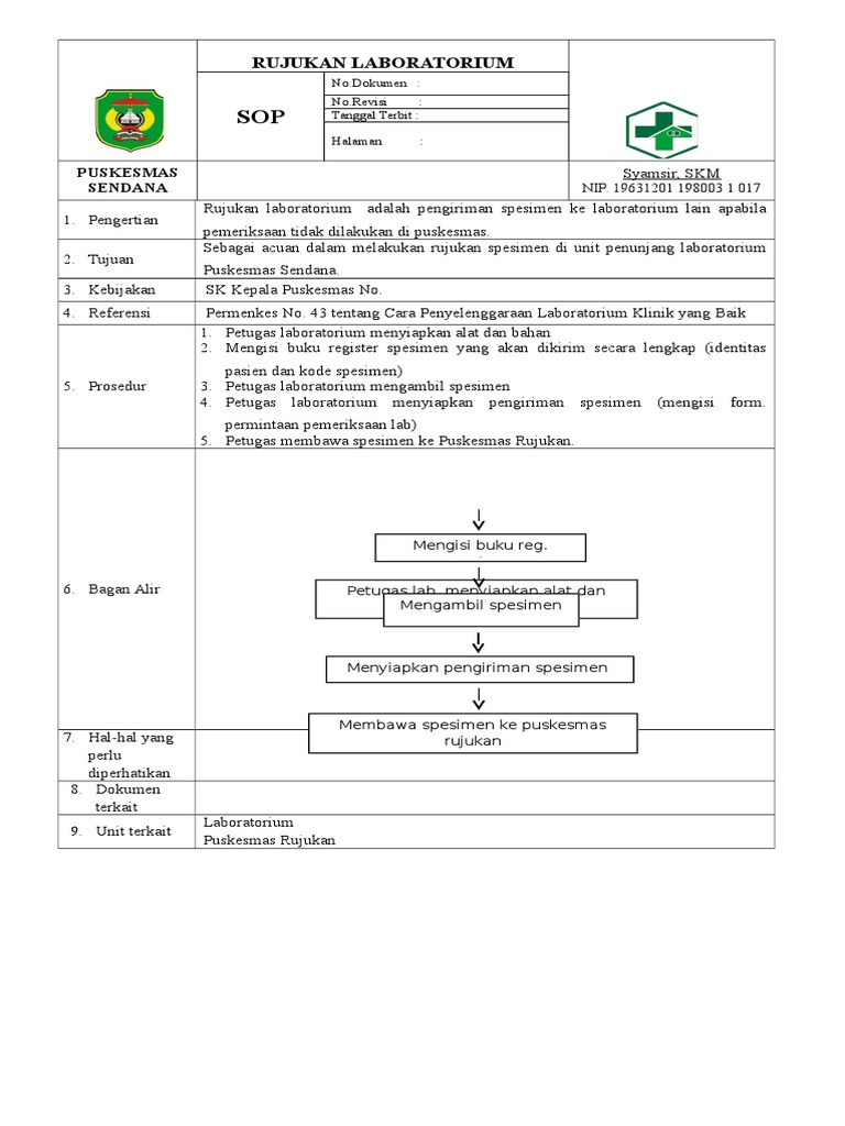 8.1.7.6 Sop Rujukan Laboratorium | PDF