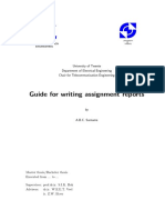 Guide For Writing Assignment Reports: Telecommunication Engineering