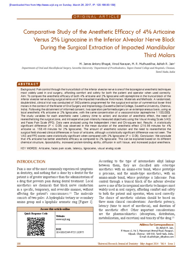 Univresjdent Anesthesia Pain