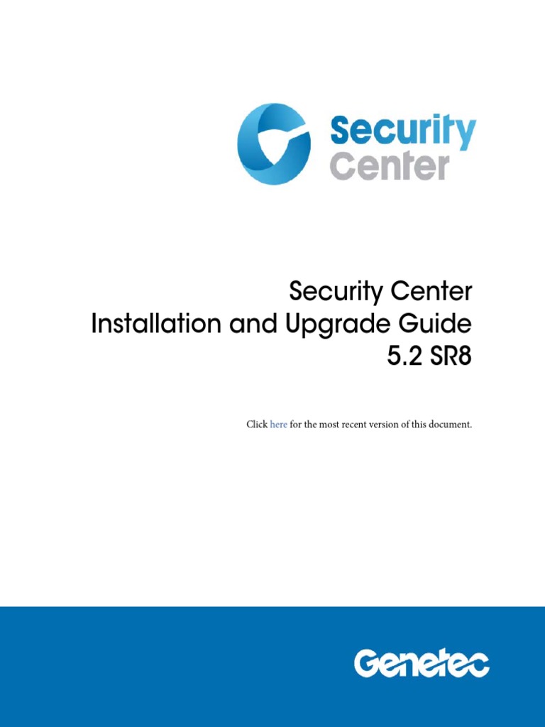 EN Security Center Installation and Upgrade Guide 5.2 SR8 PDF PDF