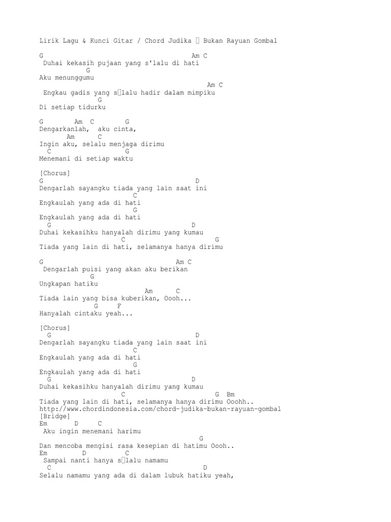 Bukan Rayuan Gombal Chord