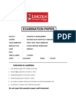 BHM 6011 Examination Paper on Housekeeping Operations