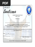 Certificado de Bautizo