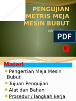 Pengujian Geometris Meja Mesin Bubut Neka