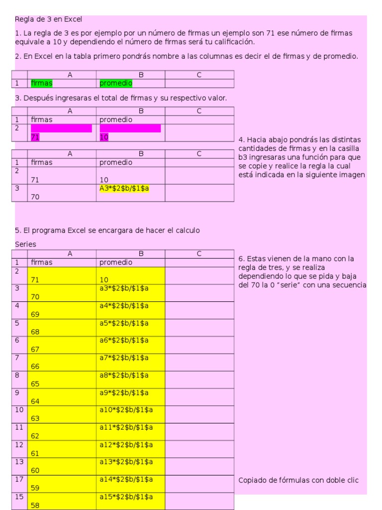 Regla de 3 en Excel Matemáticas Ajedrez