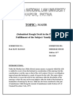 Topic:-: (Submitted Rough Draft in The Partial Fulfillment of The Subject Family Law ')