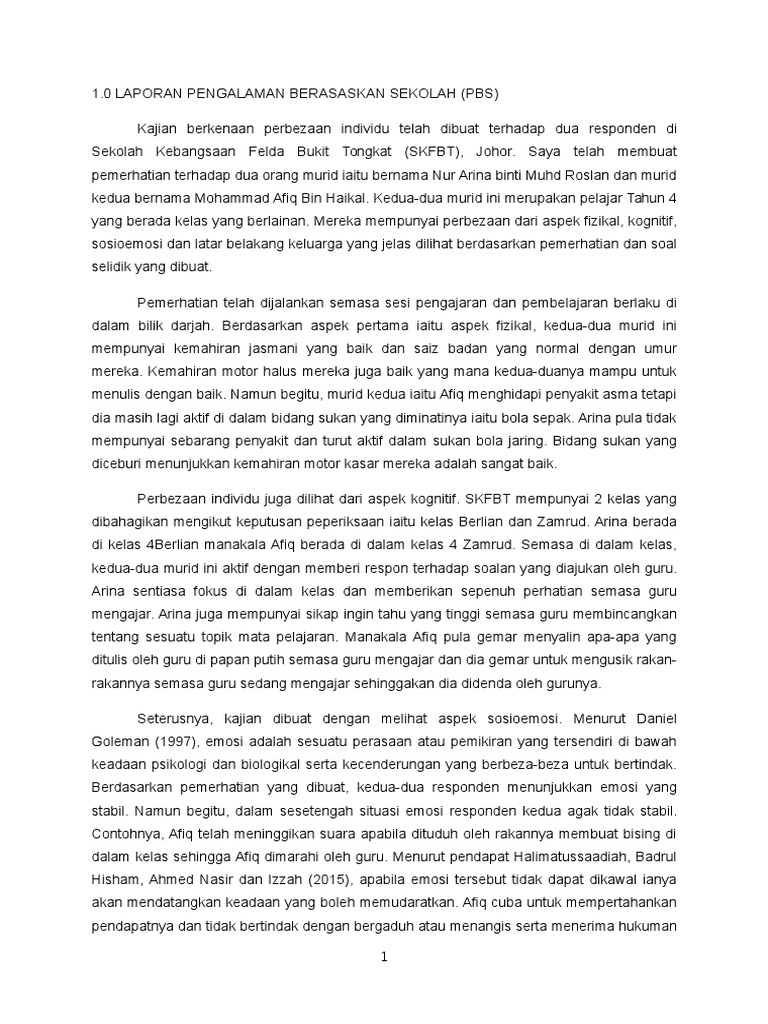 Penulisan Laporan Pbs