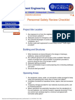 Personnel Safety Review Checklist: Process Improvement Engineering