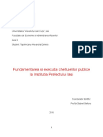 Fundamentarea Si Executia Cheltuielilor Publice La Institutia Prefectului Iasi