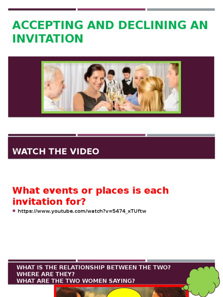 Invitation Dialogue and Responses | PDF | Leisure