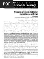 Processos de Composição, Ensino e Aprendizagem Em Dança