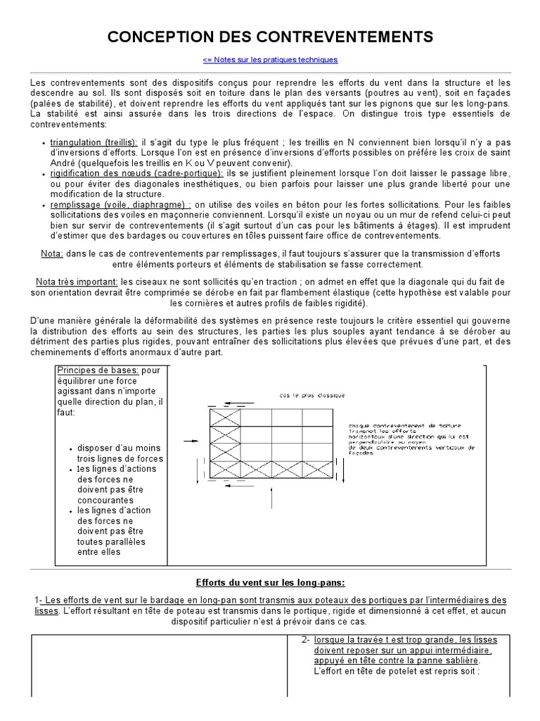 Types de Contreventements en Charpente | PDF | Treillis (assemblage ...