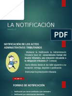 DERECHO TRIBUTARIO I (CÓDIGO TRIBUTARIO) - Semana 12 LA NOTIFICACIÓN