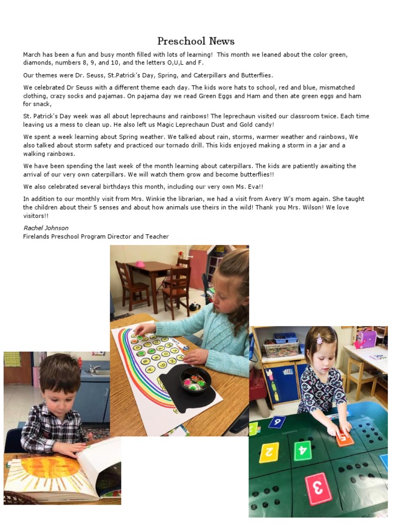 Preschool News April PDF