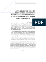 Fensterstock: SHIN V. AHN APPLIES THE PRIMARY ASSUMPTION OF RISK DOCTRINE TO INJURIES SUSTAINED BY GOLFERS IN THE SAME GROUP