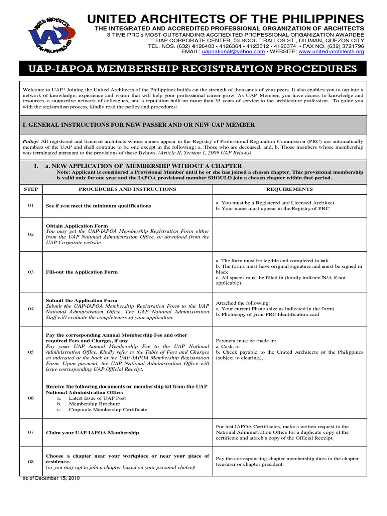 UAP Membership Registration Guide | PDF | Architect | Identity Document