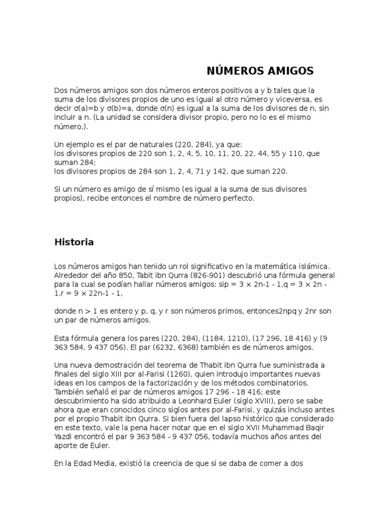 Numeros Amigos Jlsp
