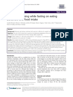 Effect of Exercising While Fasting on Eating Behaviors and Food Intake