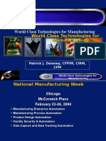 World Class Technologies For Manufacturing