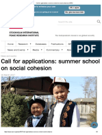 Call for Applications_ Summer School on Social Cohesion _ SIPRI