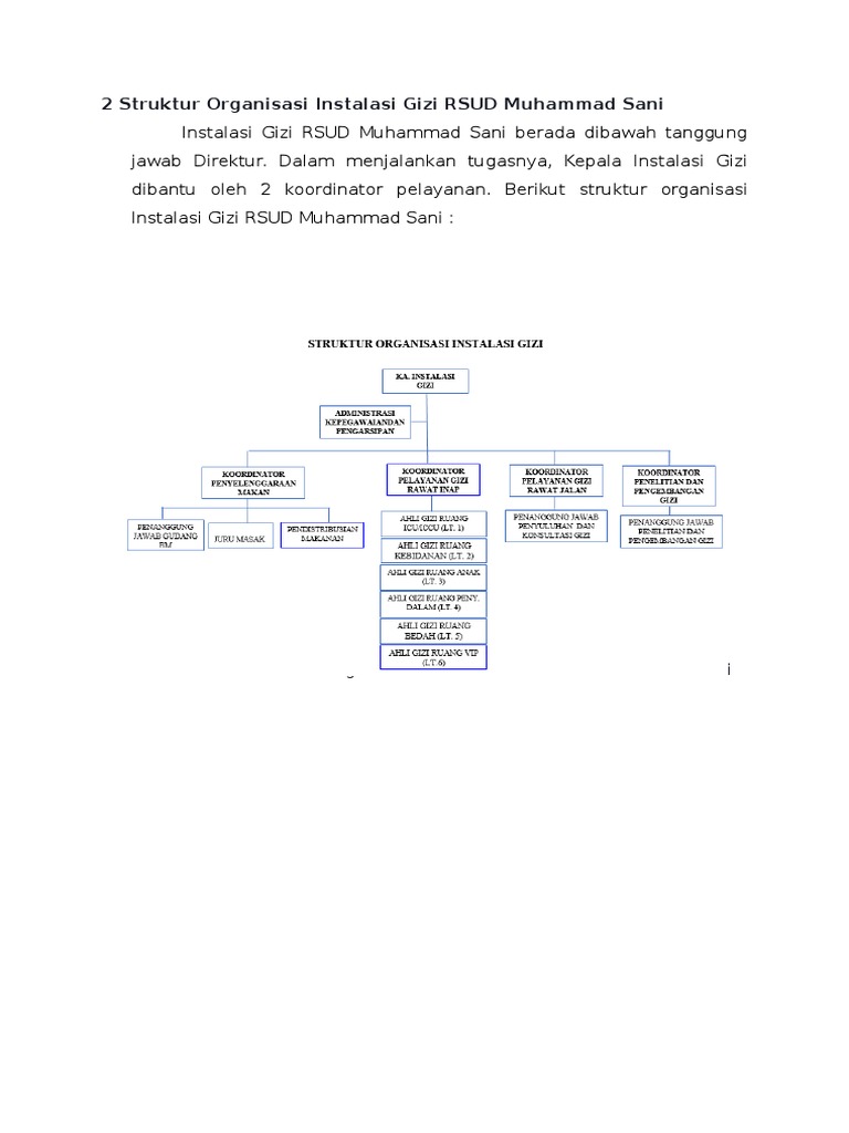 2 Struktur Organisasi Instalasi Gizi Rsud Muhammad Sani
