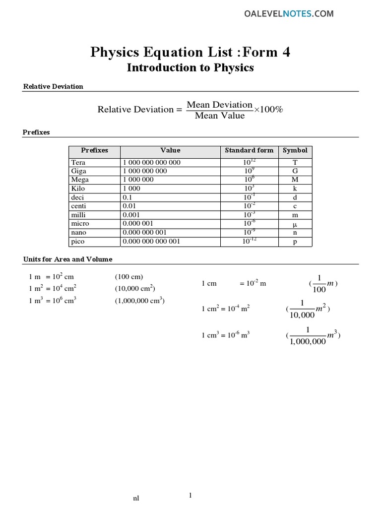 Physics O Level Notes 1 PDF | PDF | Lens (Optics) | Acceleration