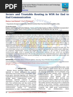 Secure and Trustable Routing in WSN for End to End Communication
