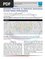 Intrusion Detection in Industrial Automation by Joint Admin Authorization