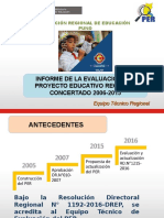 Diapositivas del informe de Evaluación del PER 2006-2015 ante el Gobierno Regional de Puno.