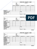 Manufacturing Process Status