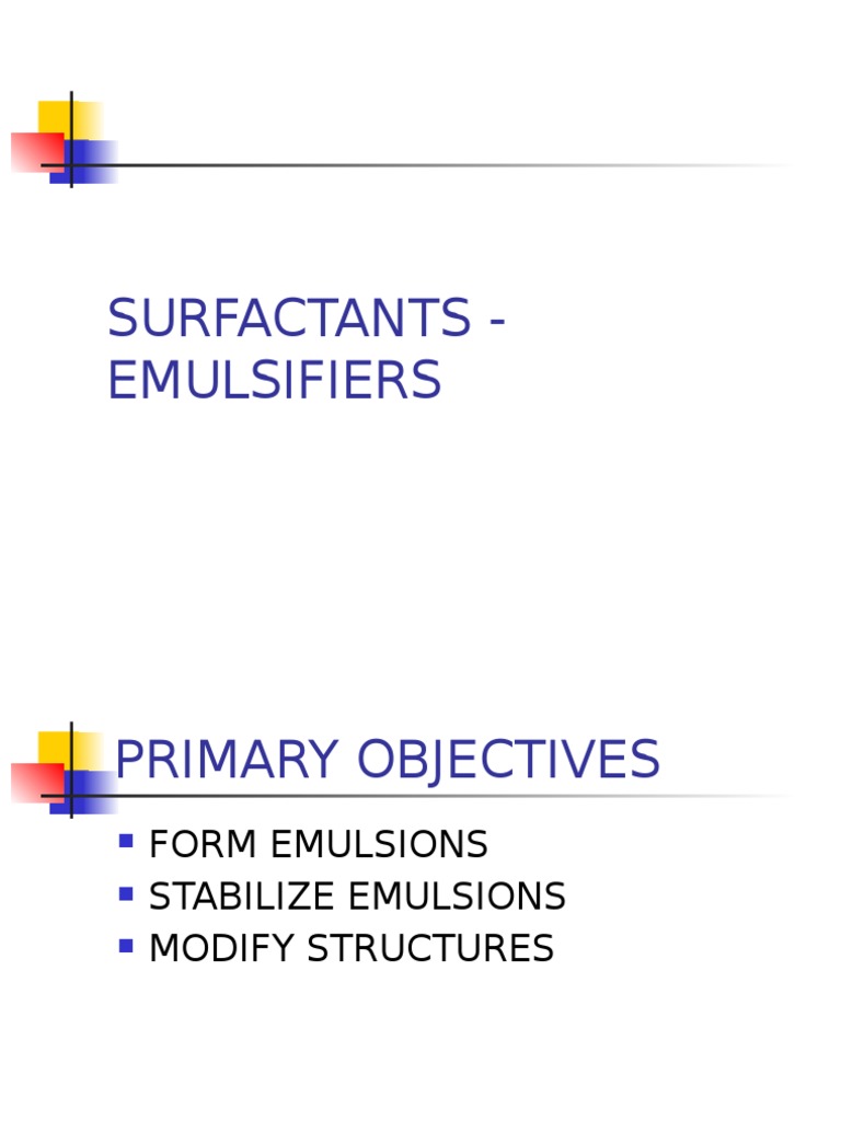 SURFACTANTS EMULSIFIERS Emulsion Surfactant Free 30day Trial