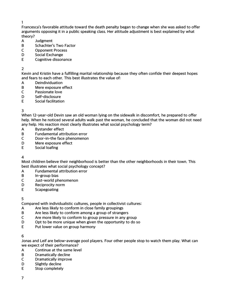 Test14 Conformity Social Psychology