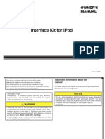 Interface Kit For Ipod: Owner'S Manual