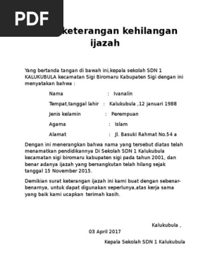 Yuk Lihat 8+ Contoh Surat Keterangan Keaslian Ijazah Dari Sekolah ✅