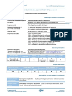 Tehnologia Fabricarii_Fisa Disciplinei