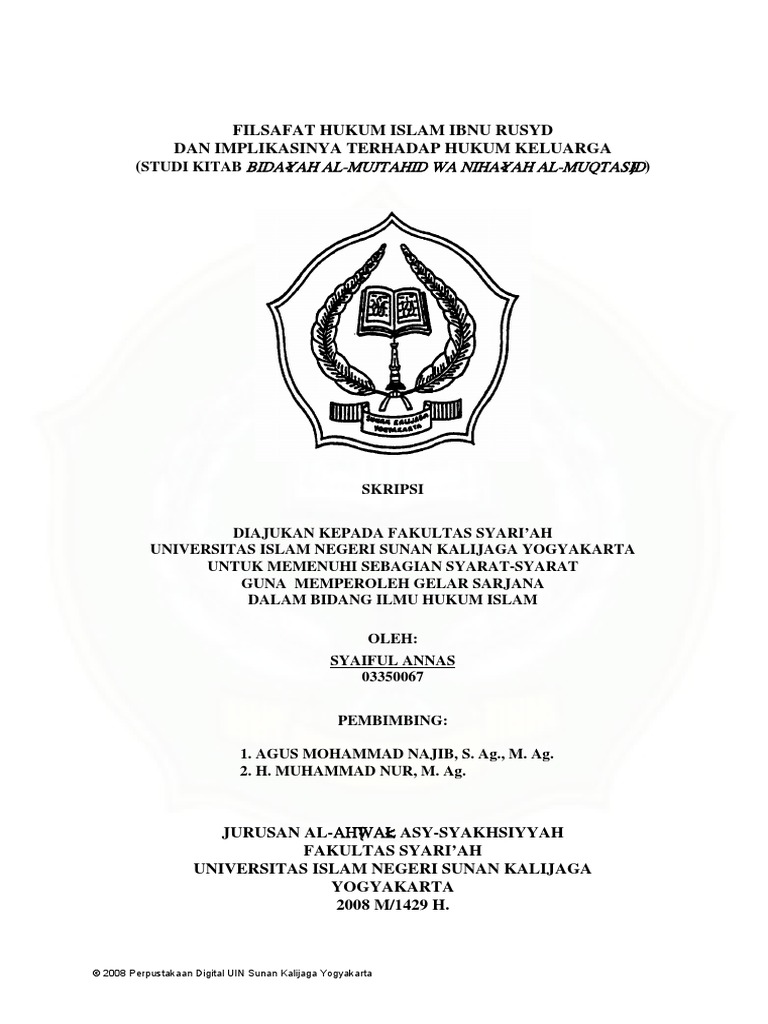 Judul Skripsi Hukum Keluarga Uin Jogja Ide Judul Skripsi Universitas