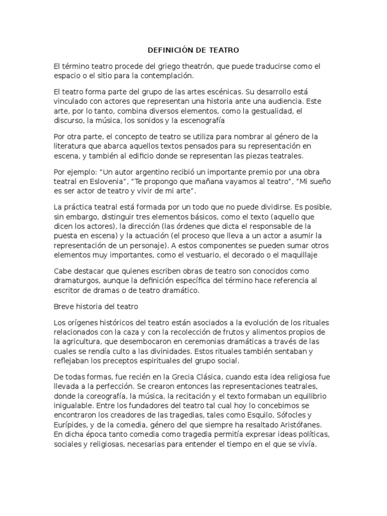 Definición de Teatro Jean Racine Teatro