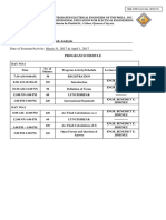 Arc Flash- Program Schedule