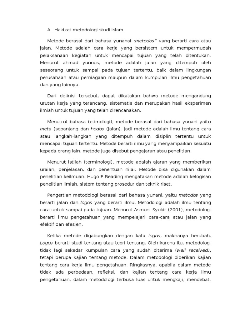Hakikat Metodologi Studi Islam 1
