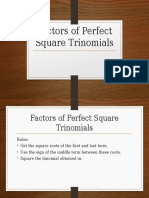 Factors of Perfect Square Trinomials